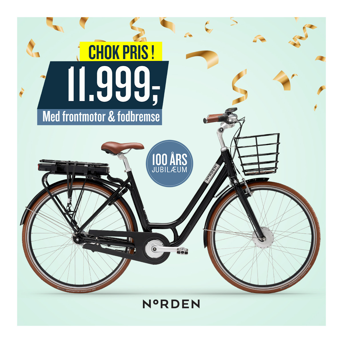 EL-CYKEL NORDEN ELLINOR MED FORHJULSMOTOR