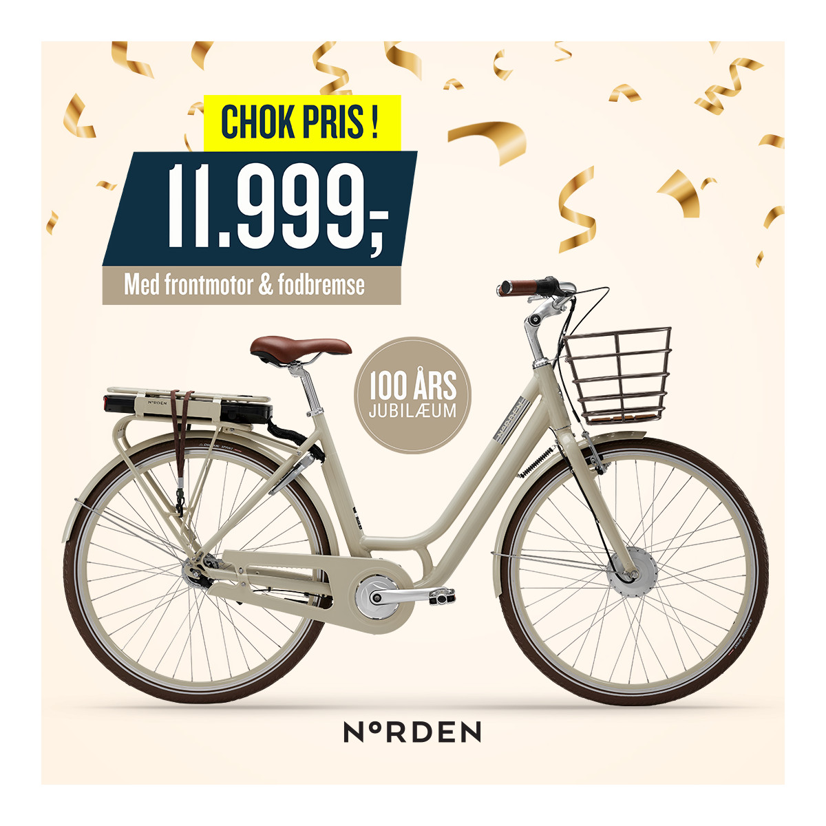 EL-CYKEL NORDEN ELLINOR MED FORHJULSMOTOR